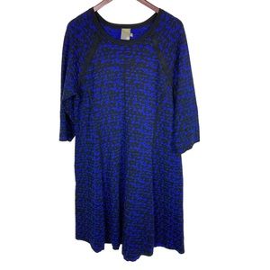Taylor Woman Crew Neck Fit and Flare Dress w/ 3/4 Sleeve Size 2X